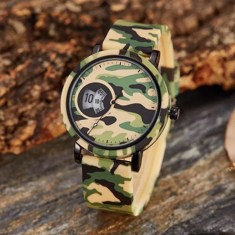 Camouflage Watch Student Sports Double Display Fashion Silicone Strap - EX-STOCK Canada
