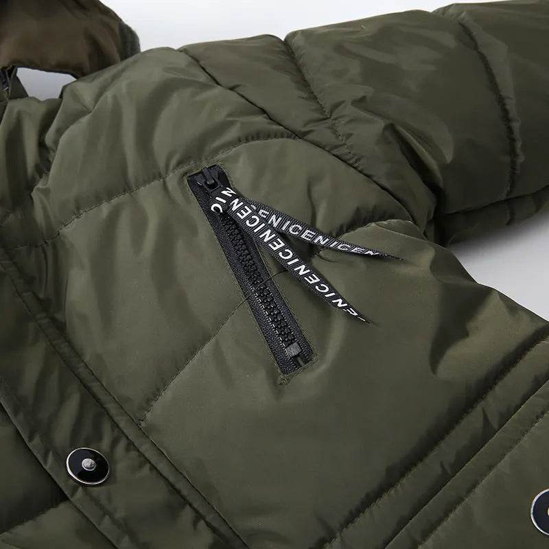 Winter Children's Trendy Cotton-padded Jacket Mid-length Letter Cotton-padded Coat - EX-STOCK Canada