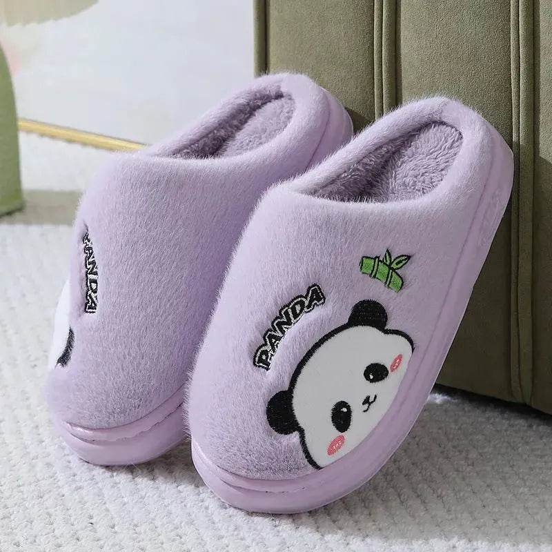 Cute Cartoon Panda Slippers Home Winter Warm Thick-soled Floor Bedroom Slipper Couples House Shoes - EX-STOCK Canada