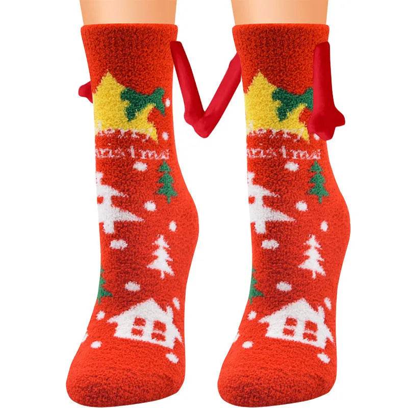 Soft Carton Christmas-themed Fleece Winter Home socks for Women - EX-STOCK Canada