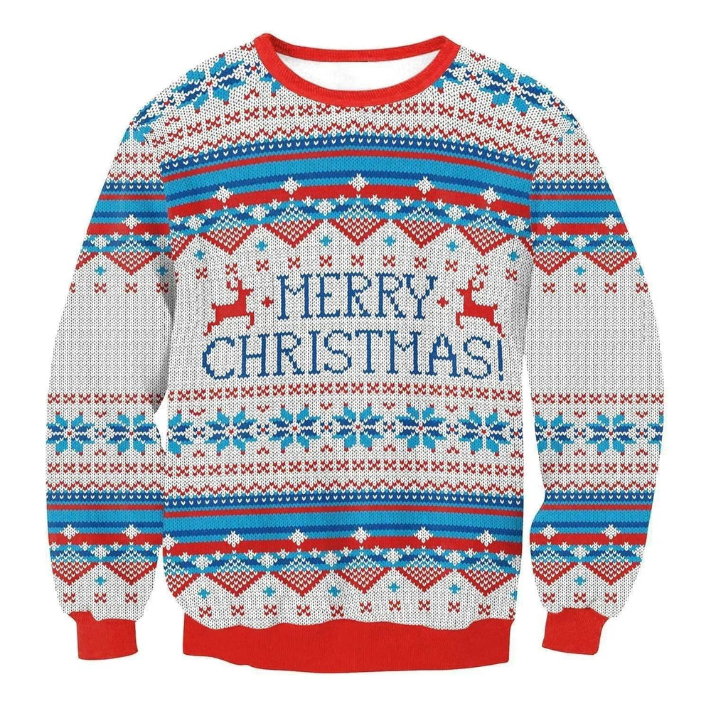 Autumn Winter Fashion Ugly Christmas Sweater Santa Elf Funny Pullover Womens Mens Print Sweaters Tops Clothing - EX-STOCK Canada