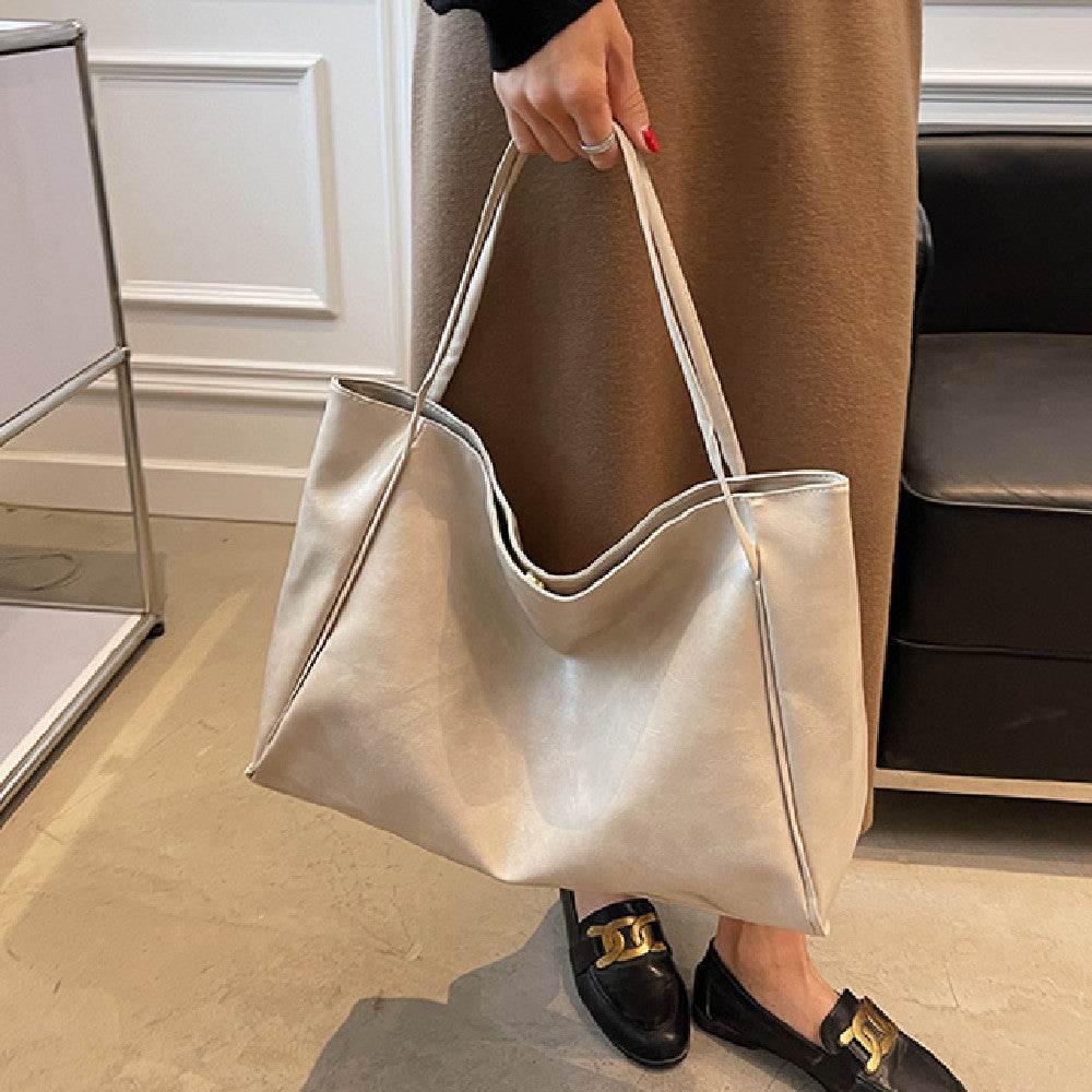 Women's Large Capacity Fashion Cattlehide Leather Shoulder Handbag - EX-STOCK Canada