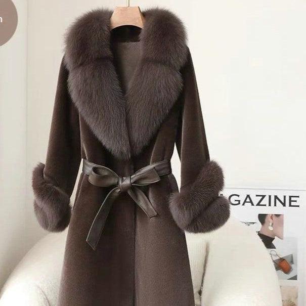 Cappotto Finto Visone Rinforzato Con Ampio Colletto In Pelliccia Per Donne - EX-STOCK Canada