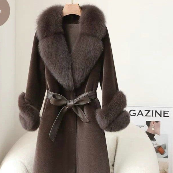 Cappotto Finto Visone Rinforzato Con Ampio Colletto In Pelliccia Per Donne - EX-STOCK Canada