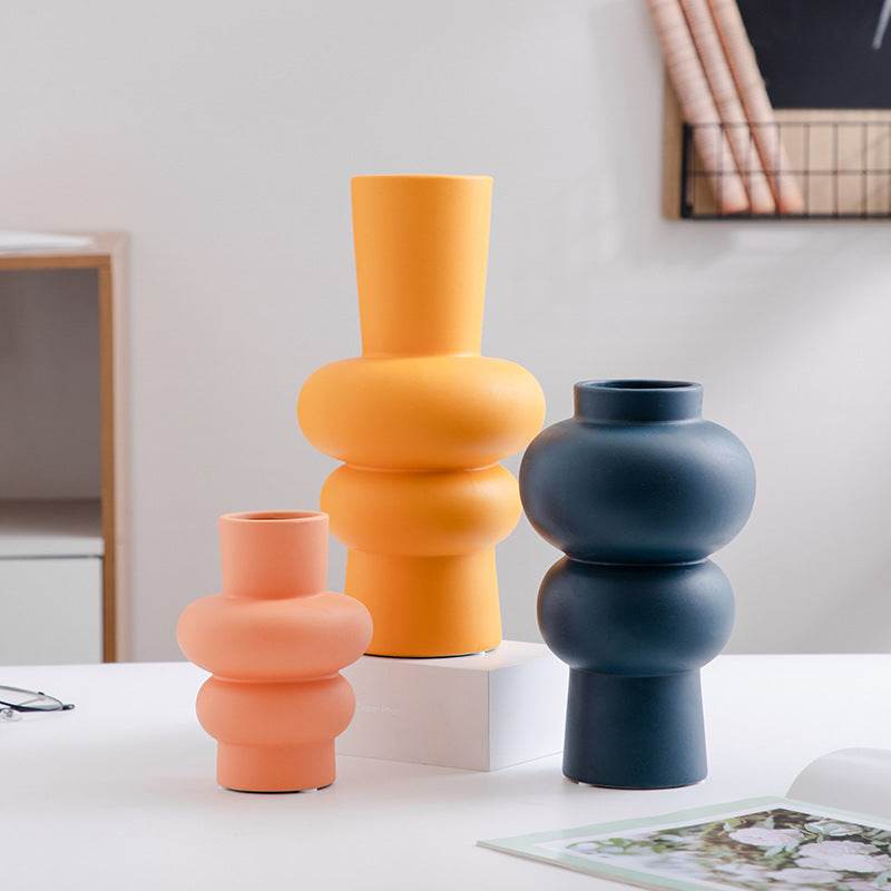 Ceramic Vase Flower Nordic Minimalist Living Room Decoration - EX-STOCK Canada