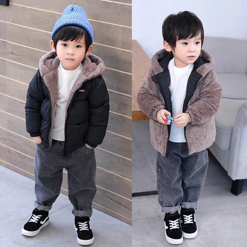 Children Boy's Cotton-padded Fleece Lined Puffer Winter Jacket for Kids - EX-STOCK Canada