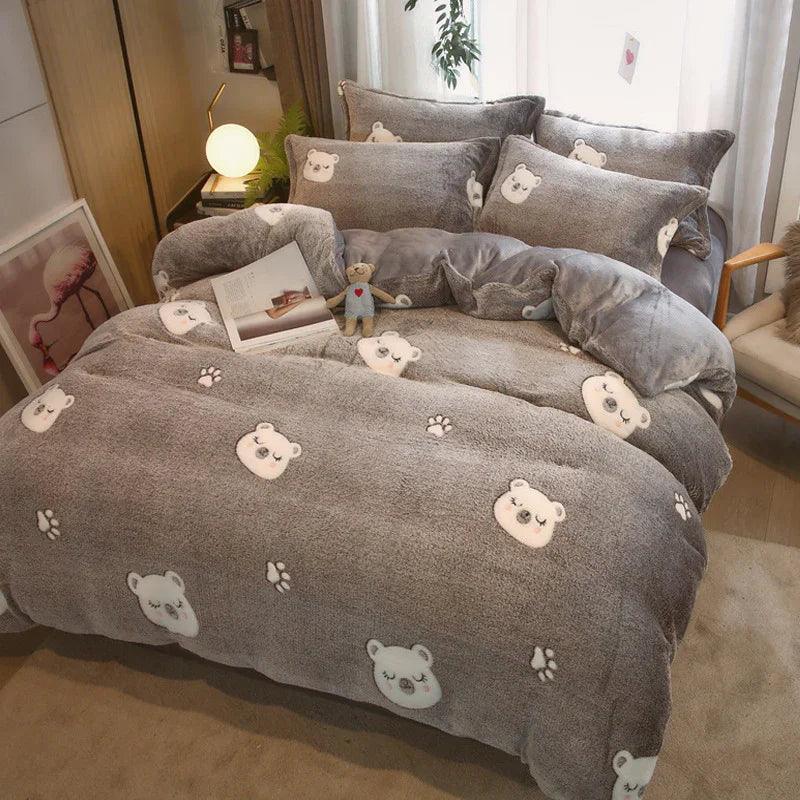 Ensemble de couette en lait simple épaissi housse de couette double faceEX-STOCK Canada