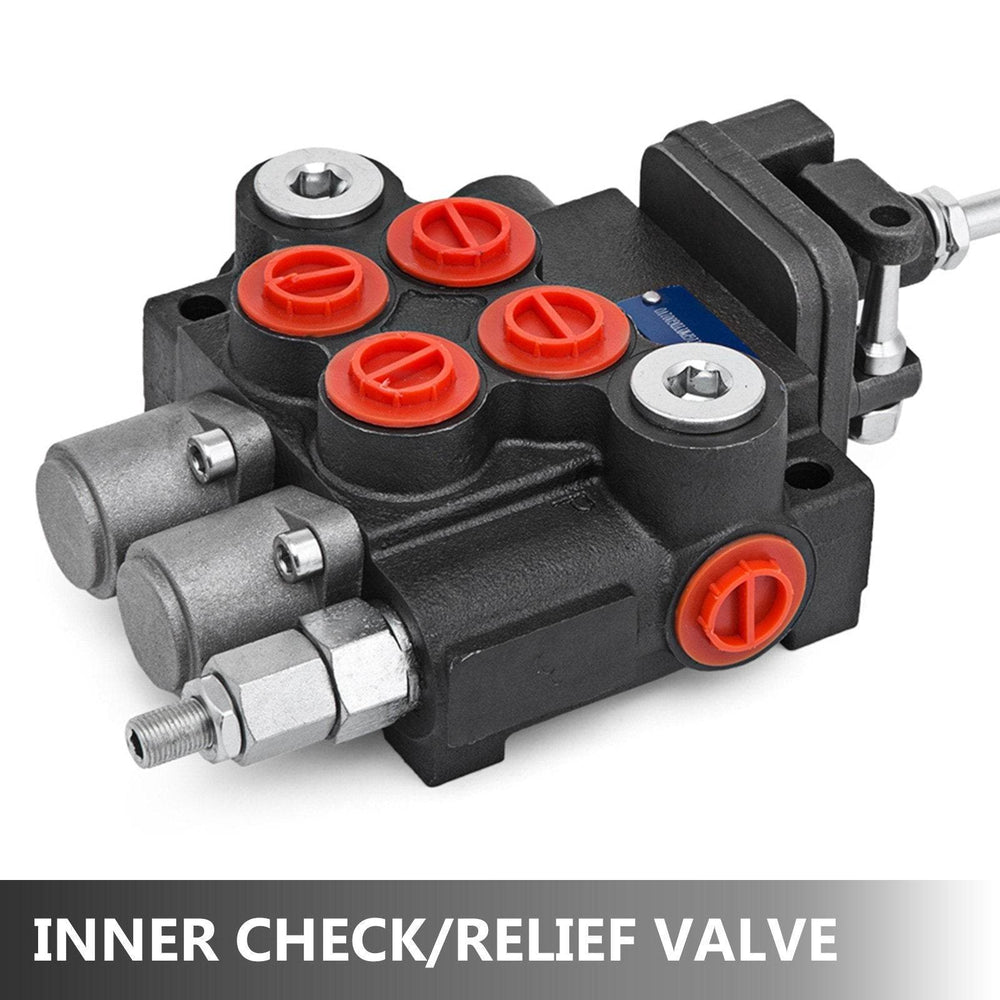 Hydraulic Valve 2 Spool Hydraulic Joystick Control Valve 11gpm Hydraulic Directional Control Valve Double Acting For Tractors Loaders Tanks - EX-STOCK Canada