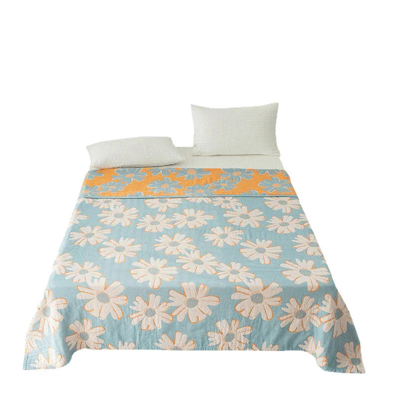 Cotton Four-layer Gauze Towel Blanket Air Conditioning Blanket Thin Duvet EX-STOCK Canada