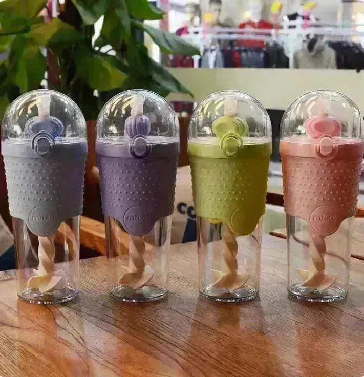 500ML Kids Plastic Water bottles Protein Shaker Blender Bottles with straw BPA Free Portable Sport My Water bottles - EX-STOCK CANADA