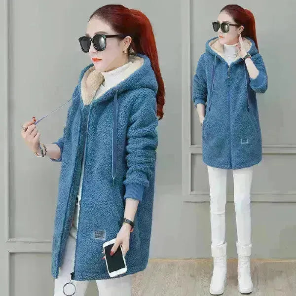 Femmes en fausse fourrure Mabille et veste d'automne manteau d'hiver cardigan manteau en laine manteaux chauds pour les femmes