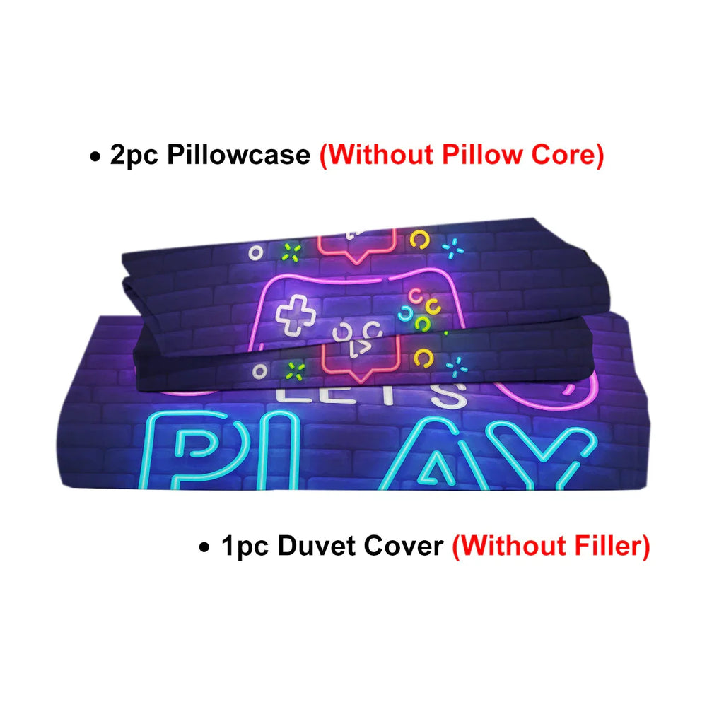 Gaming Duvet Cover Set Twin Full Queen King Size Video Game Controller Bedding Set, Boys Video Games Comforter Cover With 2 Pillow Shams, Bed Set For Boys Girls Bedroom Decor EX-STOCK Canada