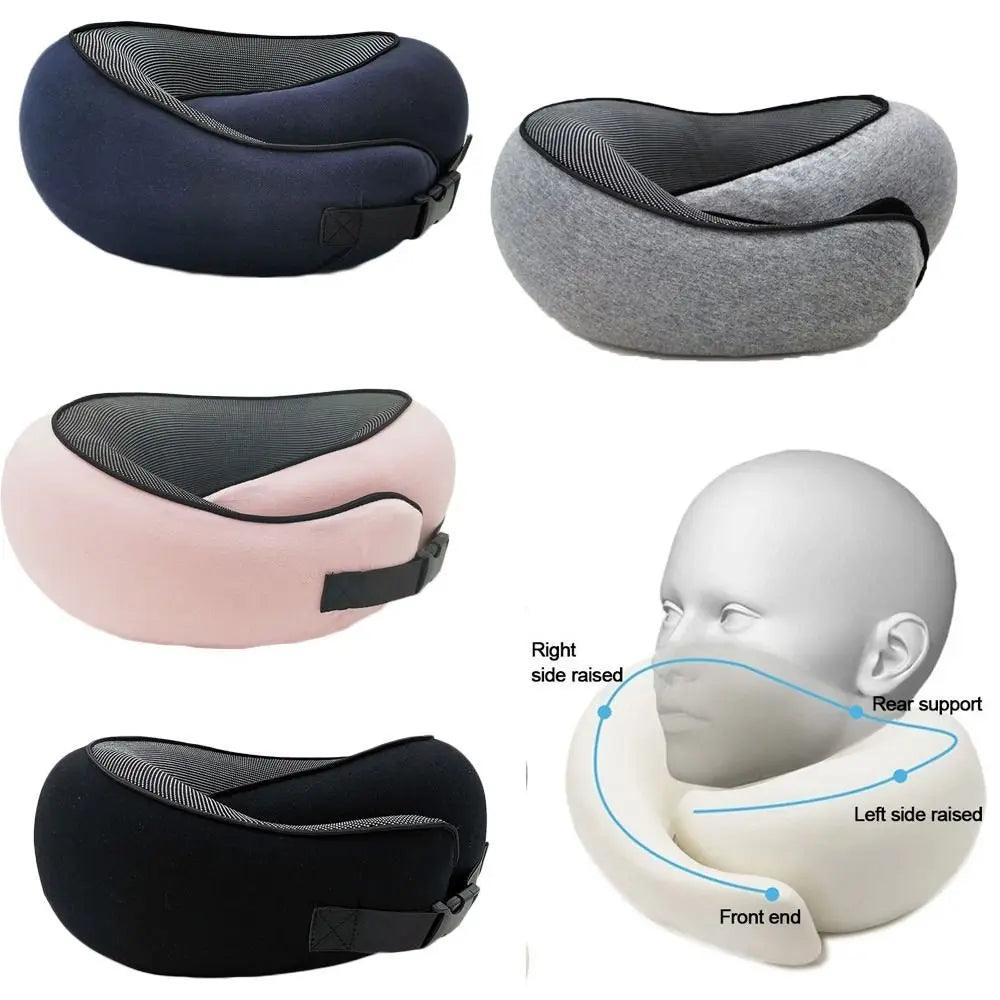 Soft Memory Foam Travel Neck Pillow U Shape Adjustable Support Comfortably Sleeping On Plane Car Office Noon Break - EX-STOCK Canada