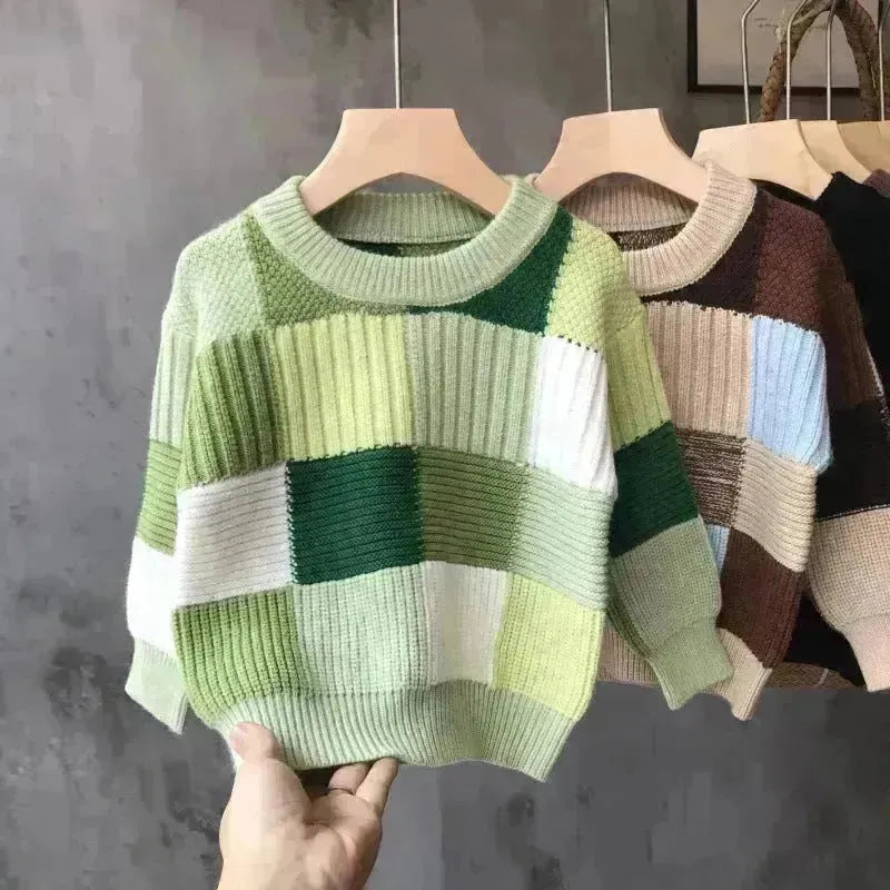 Kids Hiver épais tricot tricot top top coque