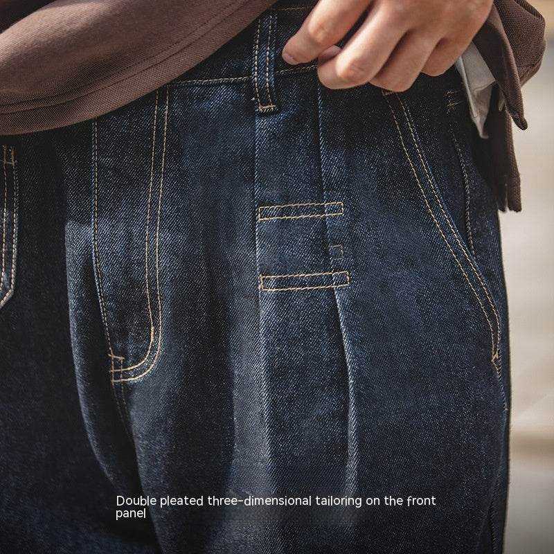 Vintage Denim Washed Elastic Waist Loose Jeans Cityboy Wide Leg Tapered Pants Men - EX-STOCK Canada