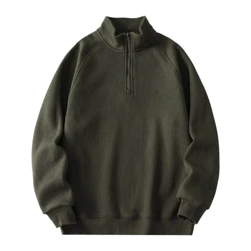 Autumn Winter half zip Stand-collar Fleece Sweatshirt Pullover tops for men - EX-STOCK Canada
