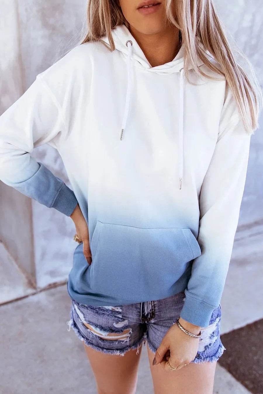 Women Tie-dye print hooded long sleeves - EX-STOCK Canada