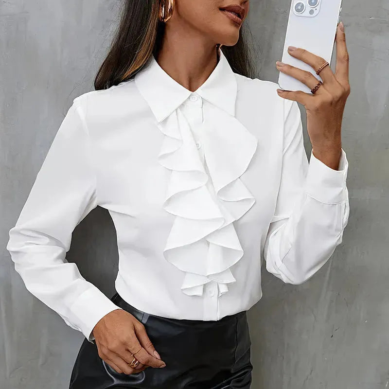 New Long Sleeve Business Work Office Chiffon Blouse Shirt Women - EX-STOCK CANADA