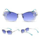 Fashion Trendy Classy Frameless Crystal Sunglasses Women Shades Rimless Rhinestone Sun Glasses Female diamonds Party Eyewear - EX-STOCK Canada