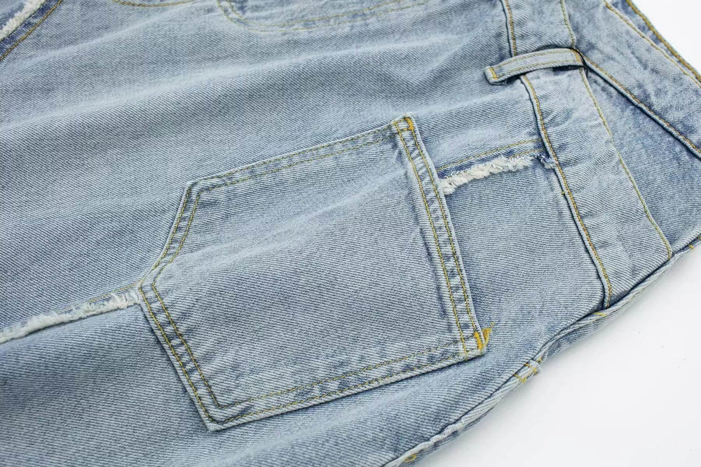 Fashionable Asymmetric High Waist Midi Denim Split Skirt - EX-STOCK Canada