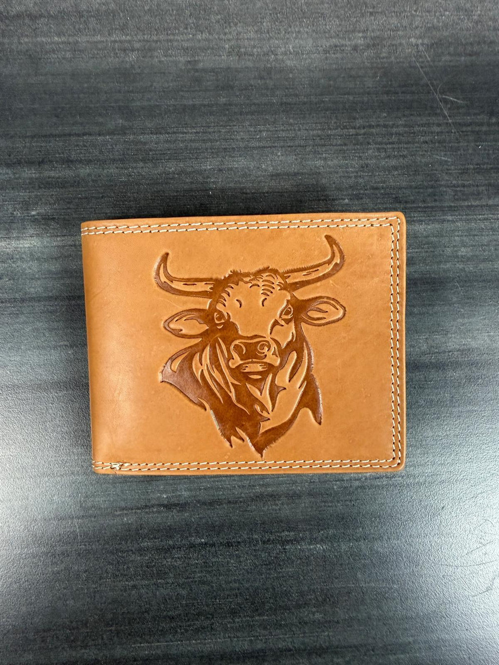 Men’s Steer Embossed Bifold Leather Wallet