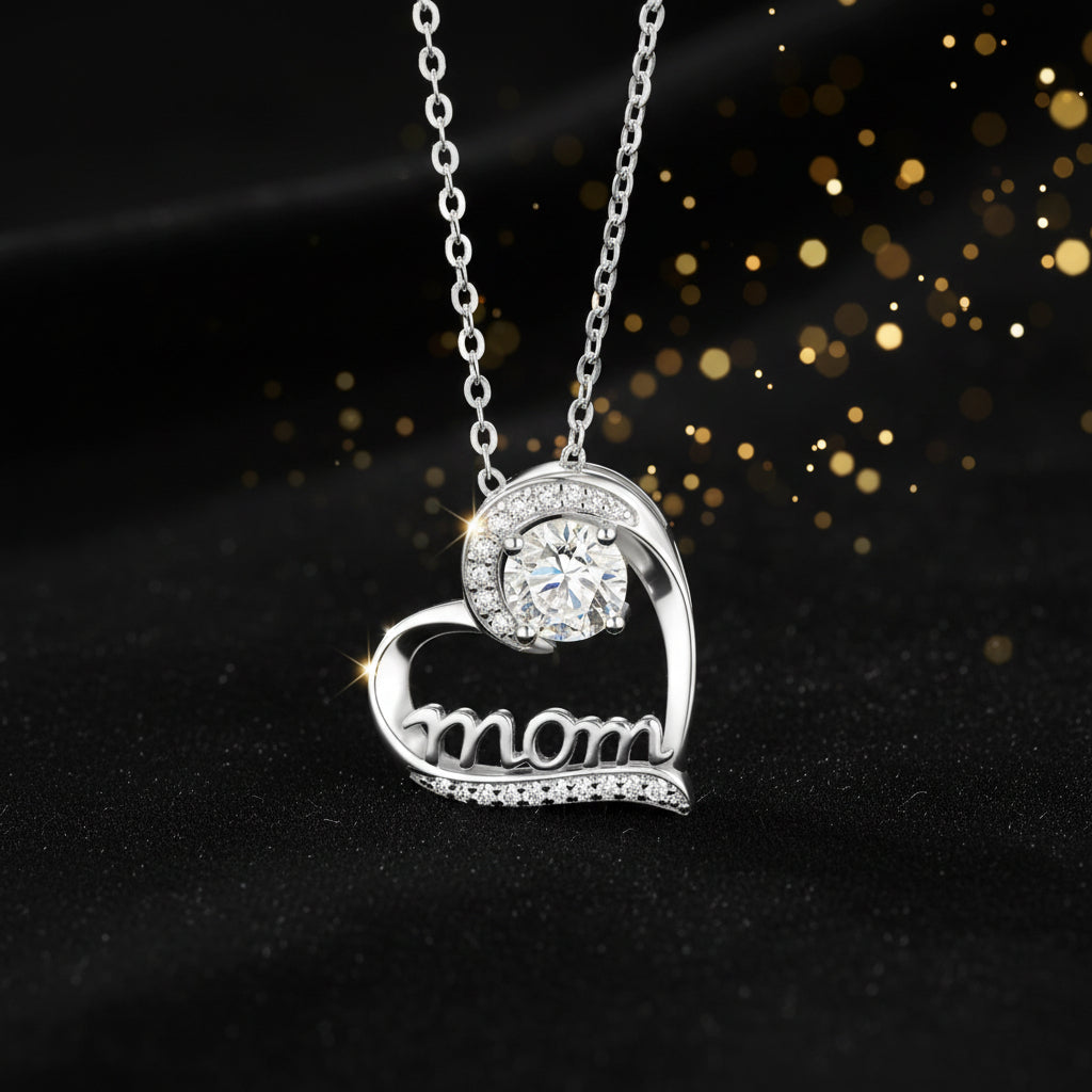 1 Carat Moissanite Solitaire Necklace Pendant – Platinum 925 Silver | GRA Certified