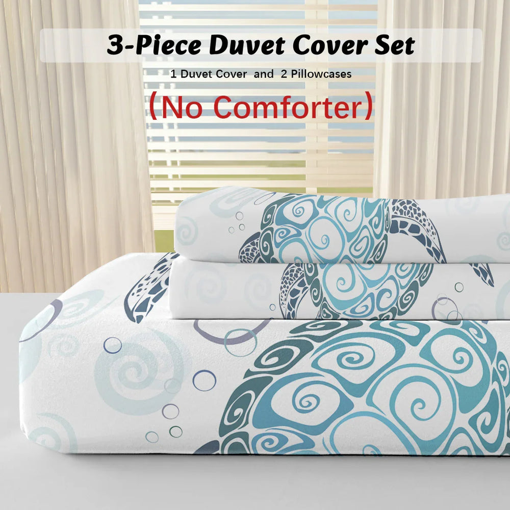 Sea Turtle Bedding Aqua Teal Blue Duvet Cover Sets Beach Turtle Bed Sets Ocean 3 Piece Turtle Themed Comforter Cover With 2 Pillowcases Twin Full Queen King Size EX-STOCK Canada