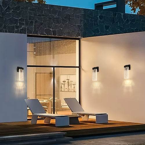 Outdoor Waterproof Transparent LED Crystal Wall Light Supports Many Types Of Bulb-2 Packs - EX-STOCK Canada