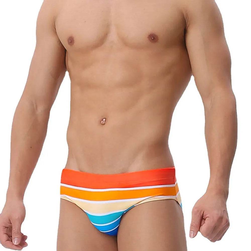 Multi-color Stripe Fashion Trendy Print Holiday Briefs men underwear - EX-STOCK Canada