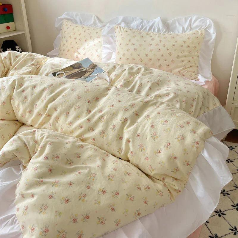 Four-piece Bed Set Washed Cotton Duvet Cover Sheets EX-STOCK Canada