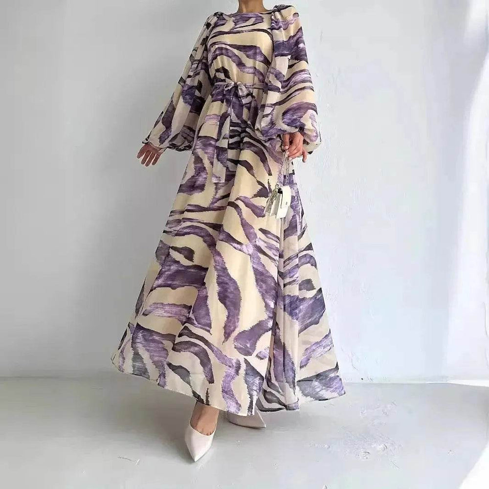 Elegant Printed Mum Long Maxi Dress - EX-STOCK Canada