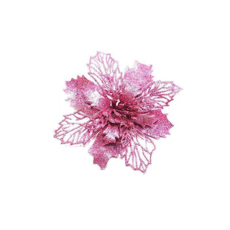 Glitter Artifical Christmas Flowers Christmas Tree Decorations For Home Fake Flowers Xmas Ornaments New Year Decor - EX-STOCK Canada