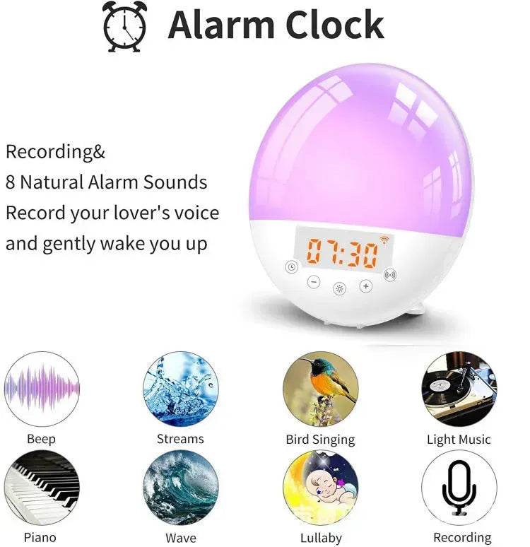 Wifi voice control smart wake-up light alarm clock - EX-STOCK Canada