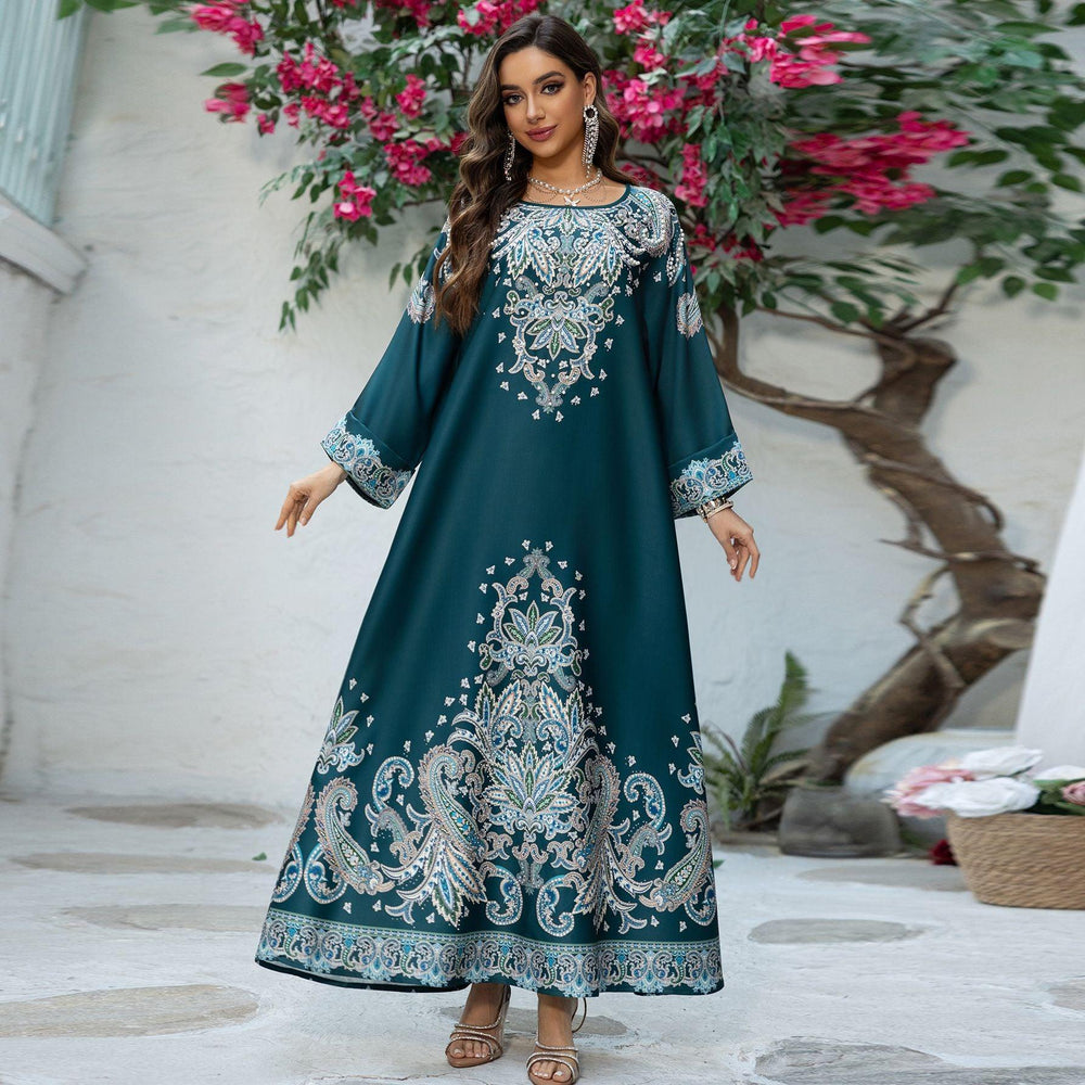 Abito da donna stampato Dubai in stile musulmano - EX-STOCK Canada