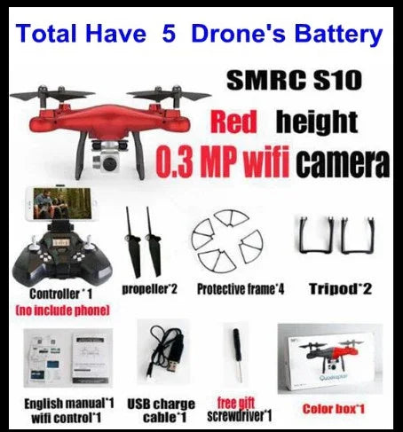 Sales Promotion WiFi 2MP Camera With S10 SMRC FPV Quadcopter Drone Helicopter UAV Micro Remote Control Toy RACER KIT Aircraft EX-STOCK Canada
