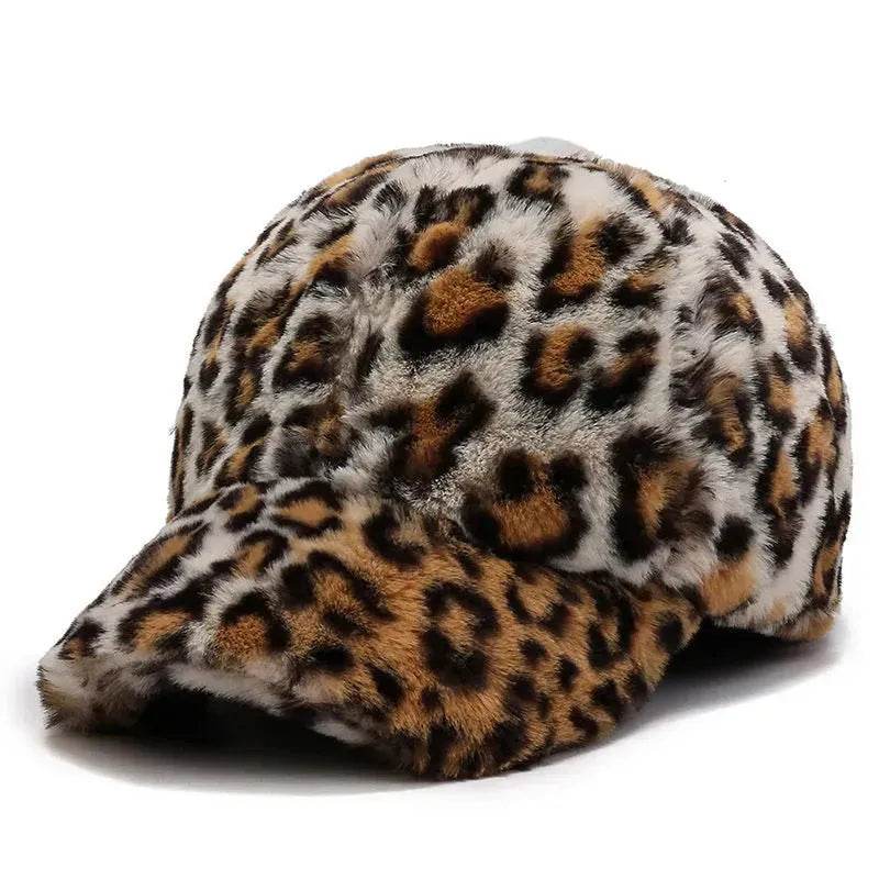 Fashion Leopard Fleece Baseball All-matching Peaked Cap - EX-STOCK Canada