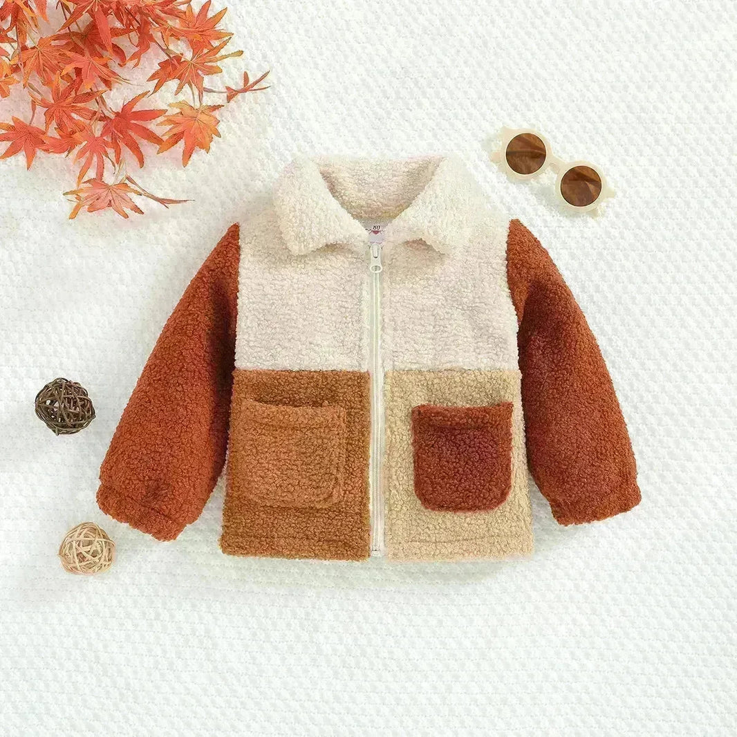 Children's New Zipper Cute Polar Sherpa Fleece Winter Jacket Kids - EX-STOCK CANADA