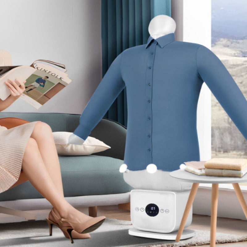 Automatic inflatable ironing and drying machine front view white Canada