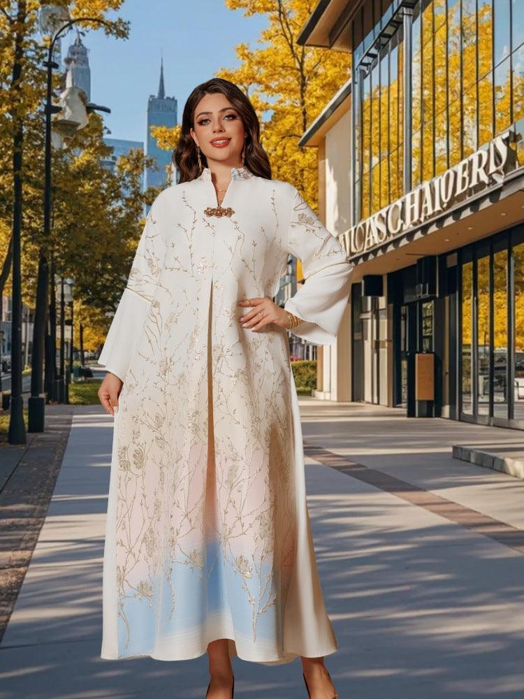 Robe pour femmes à col montant musulman du Moyen-Orient avec dégradé - EX-STOCK Canada