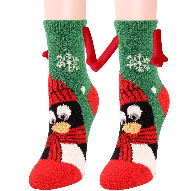 Soft Carton Christmas-themed Fleece Winter Home socks for Women - EX-STOCK Canada
