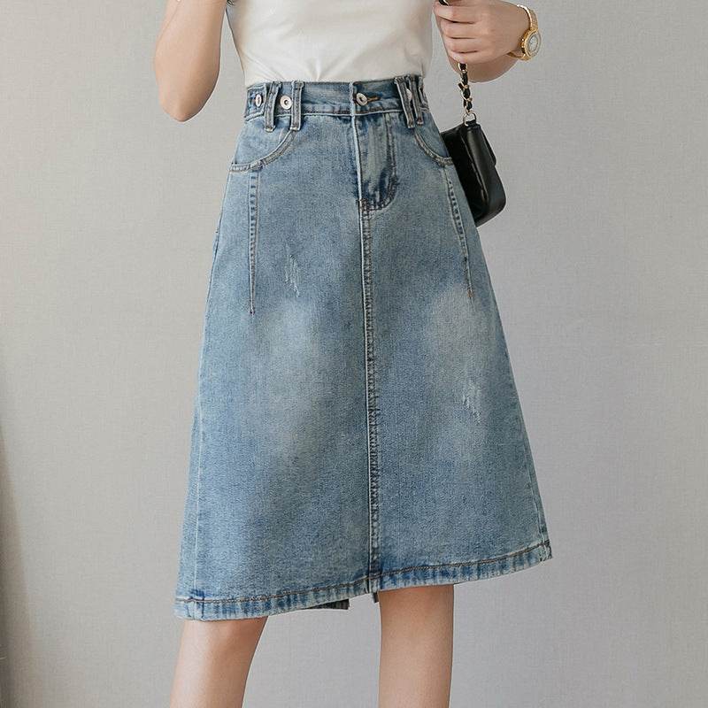 Summer Design Denim Skirt Mid-length Jeans Skirt - EX-STOCK Canada