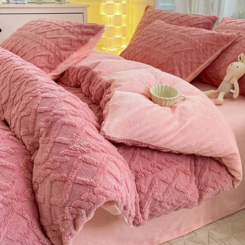 Winter Thickened Tailian Milk Fiber Soft Thermal Duvet Cover Sheets EX-STOCK Canada