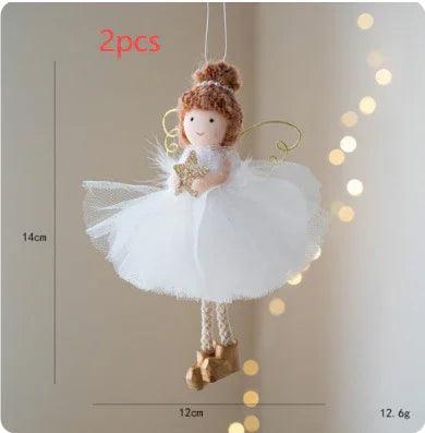 Gonna di Tulle Bianca di Natale Pendente di Angelo Ragazza con Ali DorateEX-STOCK Canada