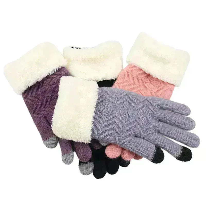 Guanti di lana invernale invernali guanti termici unisex guanti in finta pelliccia