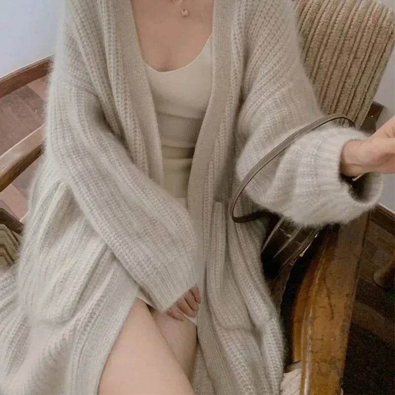 New Style Women Autumn Winter Fleece Long Kimono Sweater Jacket coat - EX-STOCK Canada