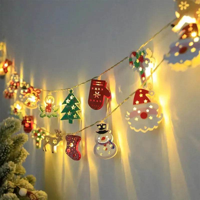 Christmas LED Light String Santa Claus Elk Snowman Xmas Ornament String Light Christmas Decorations New Year Navidad Gift - EX-STOCK Canada