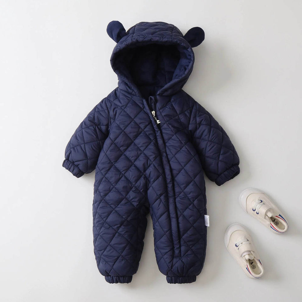 Hooded Fleece-lined Thick Baby Winter Romper Puffer Overall Jumpsuit - EX-STOCK Canada