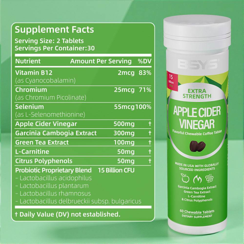 BSYS ACV Coffee Flavor These Chews Are A Game Changer Skip The Harsh ACV Taste Get All The Benefits With A Smooth Roasty Coffee Kick WellnessWins CoffeeLoversEssential - EX-STOCK Canada