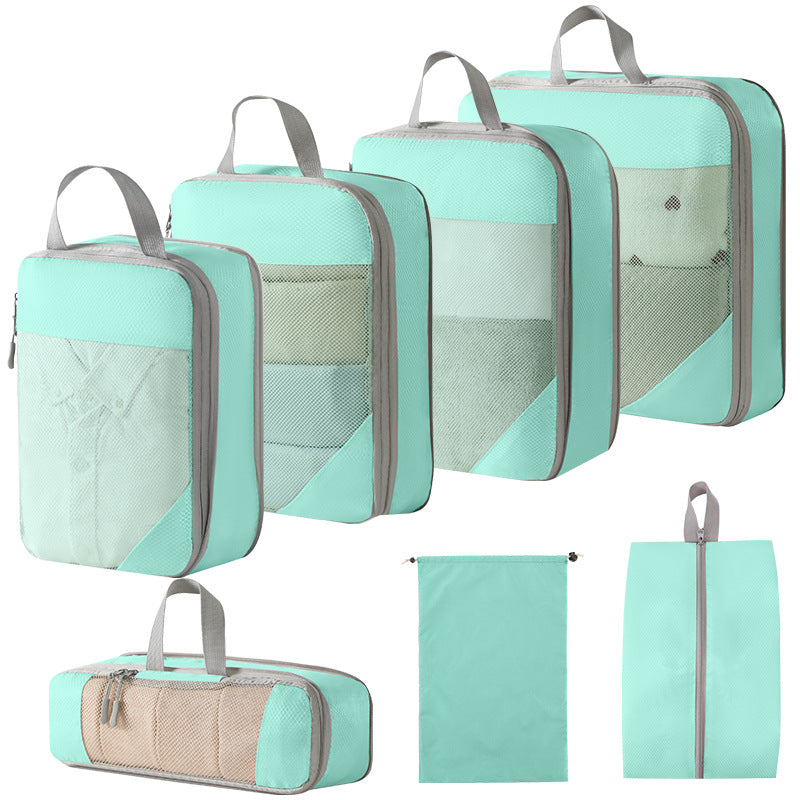 Lake blue compression packing cubes 5-piece set for travel