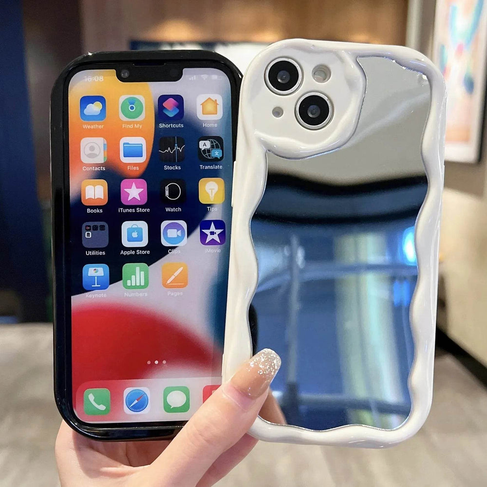 Cream Pattern Mirror Phone Case Drop-resistant Transparent Case - EX-STOCK Canada